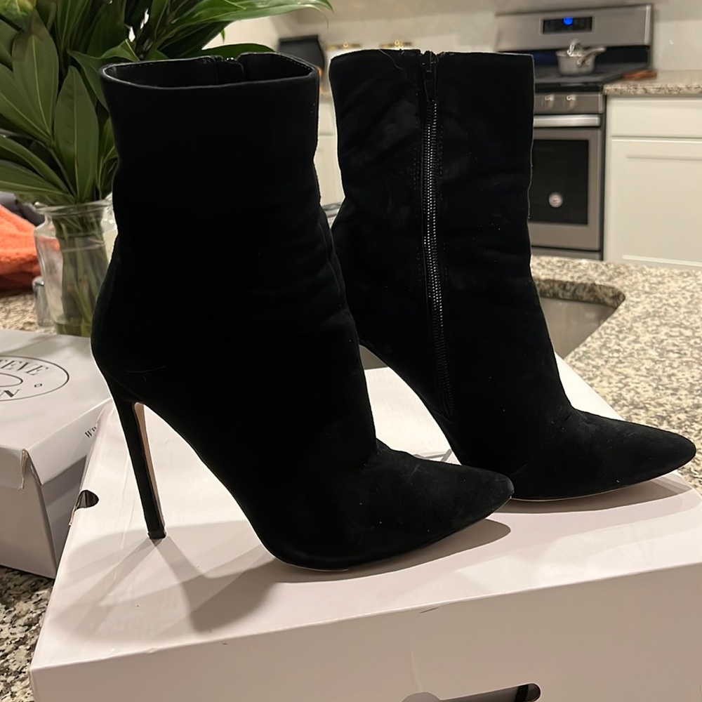 Black bootie suede